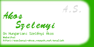 akos szelenyi business card